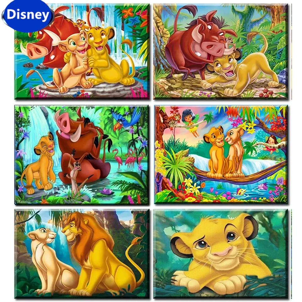 Disney Jungle King Lion King Simba Cartoon Puzzle 1000 Pieces Kids Brain Burning Puzzle Game Gift