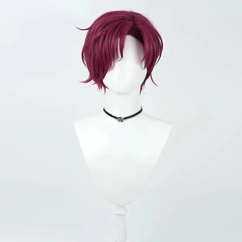 Legend of Sexy wig Short Burgundy Men's Synthetic Hair Cosplay Costume Wigs + Wig Cap free