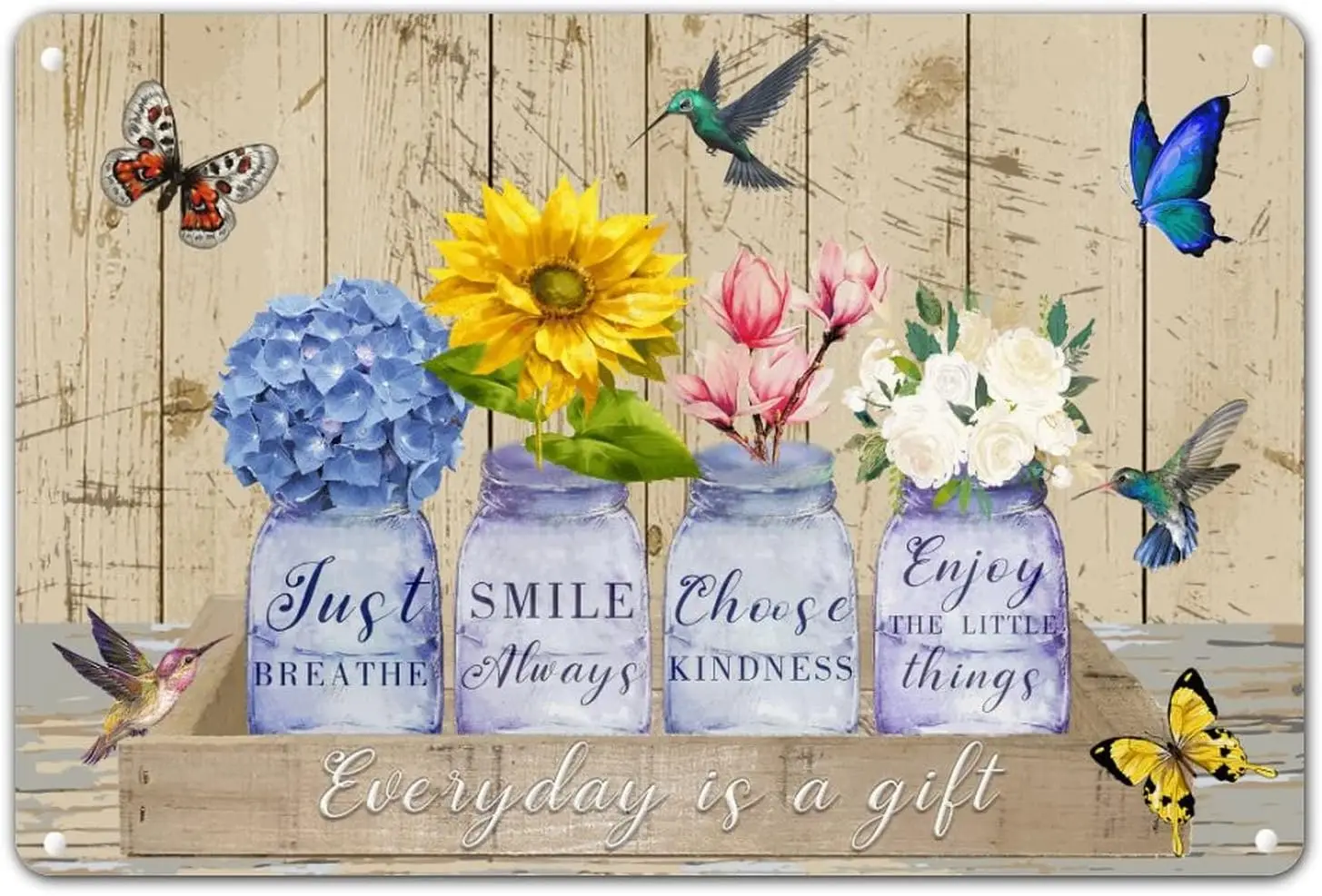 عباد الشمس الأزرق الكوبية تين تسجيل مضحك الحياة إقتباس علامة معدنية رث شيك شخصية شيك علامة لوحة معدنية تسجيل مع قبل الحفر