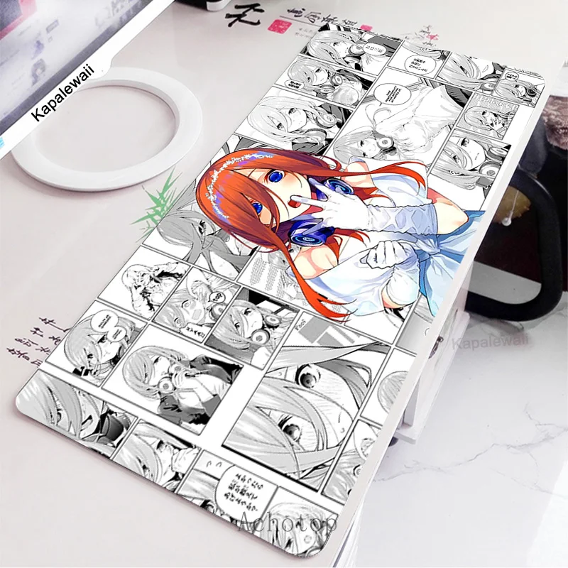 Large Black And White Gaming Mouse Pad Gamer Big Mouse Mat Computer MousePad Keyboard Desk Mice Pad Anime Girl Deskpad 120x50cm