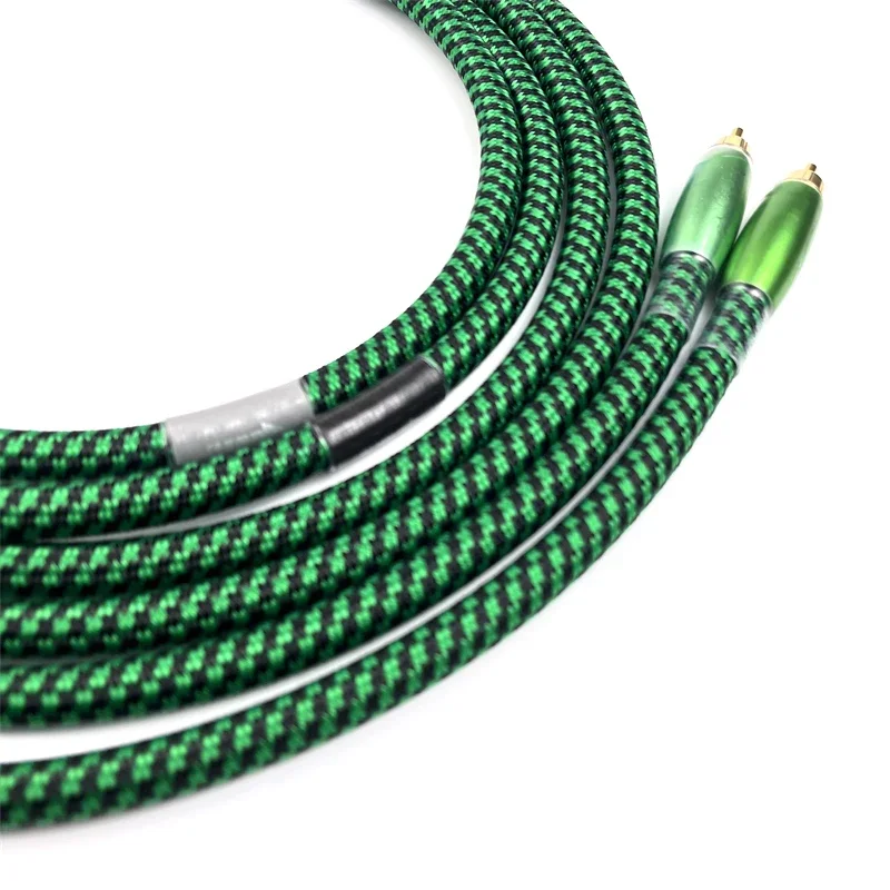 Par de cables RCA Audiophile Mcintosh, línea de interconexión de Audio HiFi de cobre plateado con red blindada