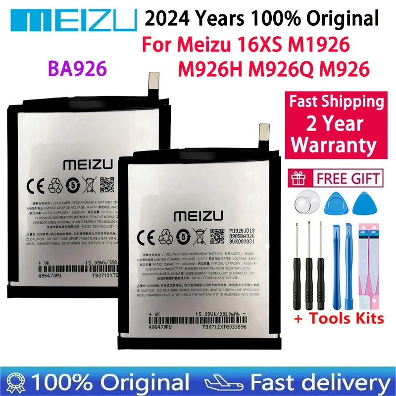 

100% Original BA926 Meizu 4000mAh Battery For Meizu 16XS M1926 M926H M926Q M926 Mobile Phone High Quality Batteries Bateria