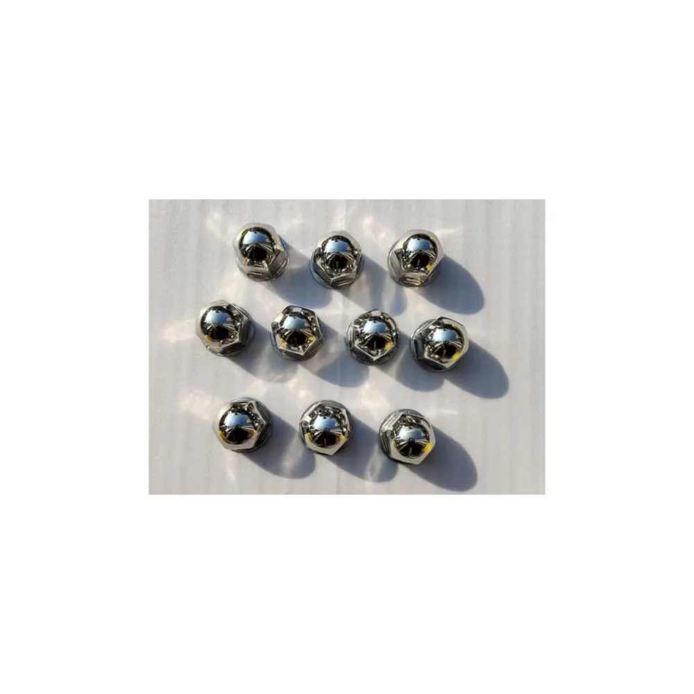 FDONG Stainless Steel Chrome Wheel Nut Cover 38mm 37.8 * 51 Push On Flanged Wheel Nut Cap of 10 Pcs