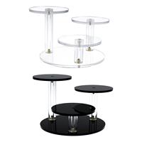 Round Acrylic Products Display Riser Stands, 3 Tiers Cupcake Stand  Mini Display Rack for Rings Earrings Watch Jewelry Dessert
