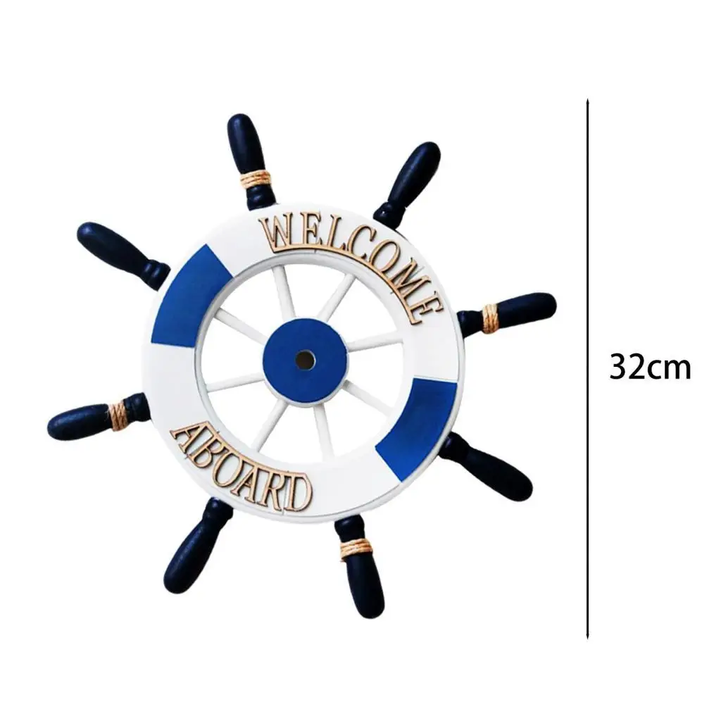 Wood Ship Steering Wheel Wall Nautical Home Decor for Sea Edge Decoration in Beach Houses
