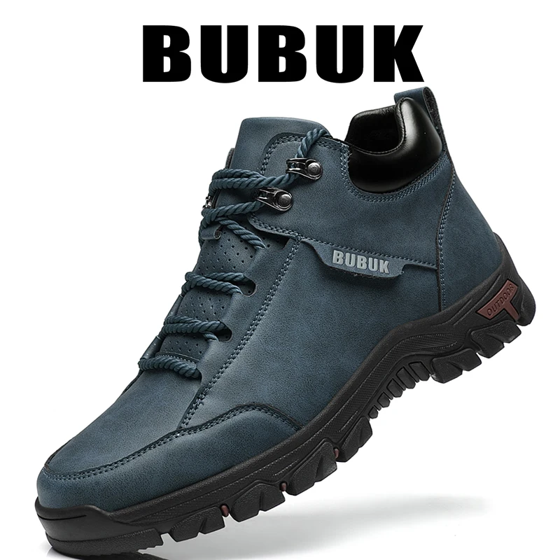 

Bubuk Новые мужские полувысокие ботинки, модная легкая простая универсальная деловая повседневная мужская обувь на шнуровке, стильные байкерские ботильоны, подходят для пеших прогулок, треккинга на открытом воздухе, кроссовки, всесезонные мужские ботинки 