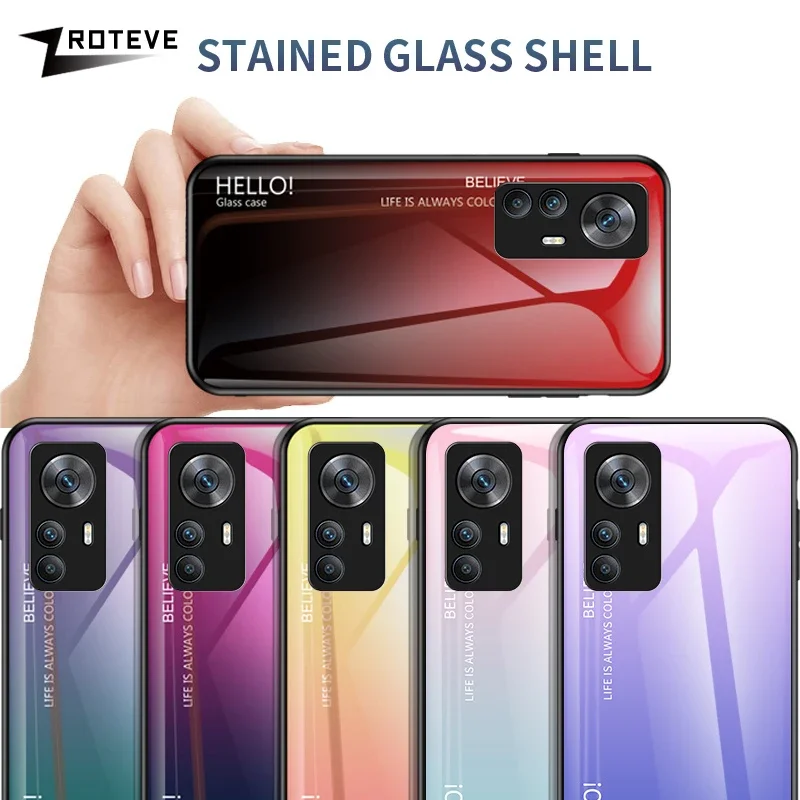 For Xiaomi 12T Pro Case ZROTEVE Gradient Tempered Glass Cover For Xiaomi Mi 12 T 12T 12X Xiomi Mi12T Mi12X Mi12 Lite Phone Cases