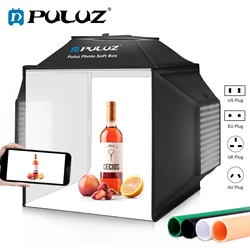 PULUZ 40*40cm Folding 24W 5500K Photo Studio Shooting Tent Soft Box Softbox 2 in 1 Photography Lighting Kits & 4 Color Backdrops