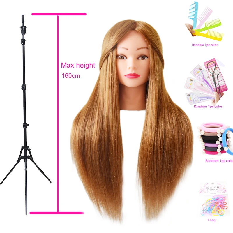 

80% Real Hair Mannequin Head with 60cm Long Straight Hair Doll Heads Hair Styling Practice #27 Cosmetology Manikin Head