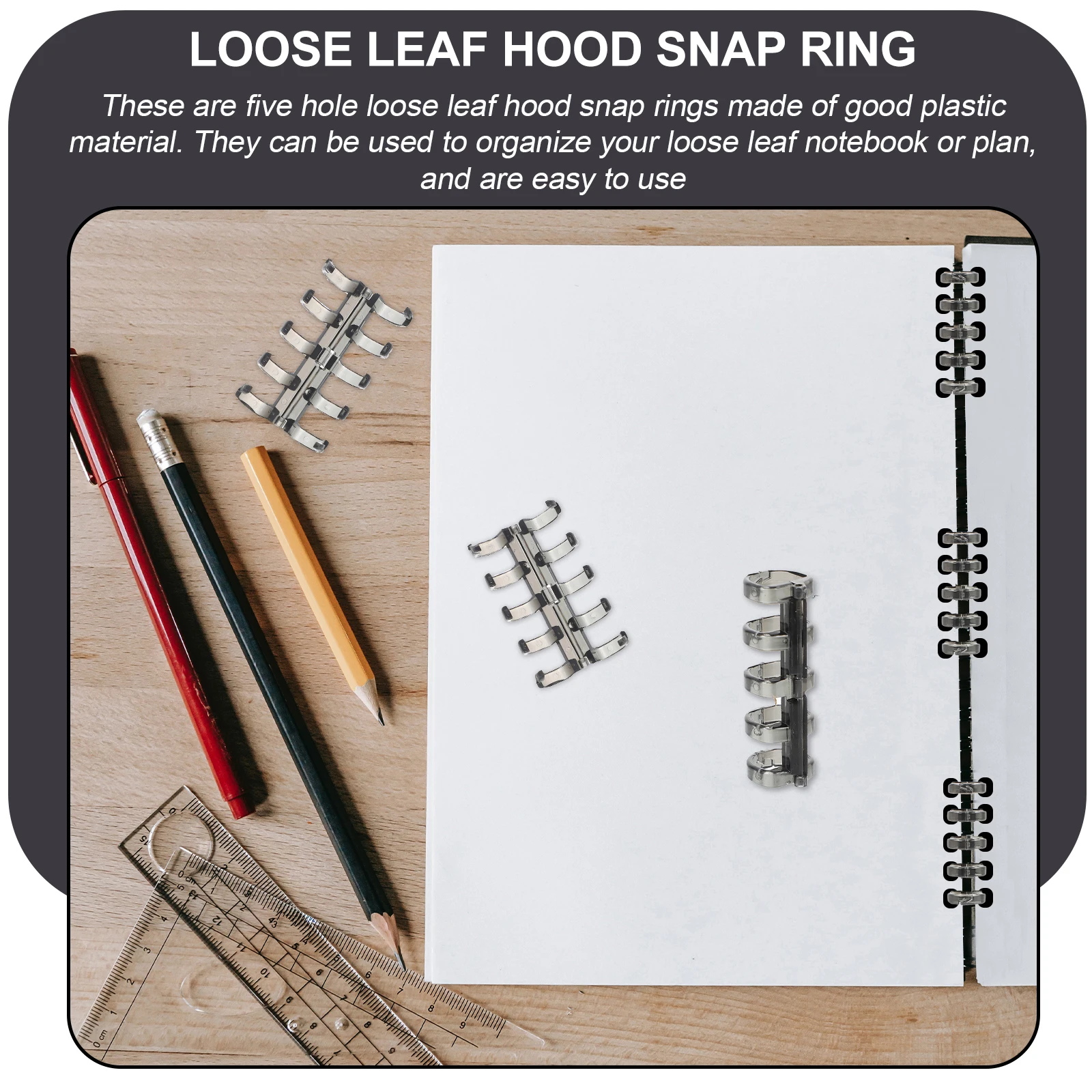 

10pcs Segmented Binding Ring Buckle Plastic Loose Leaf Binder Folder Discs Rings Household Notebook Planner Organizing File