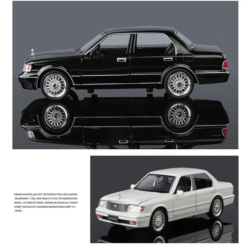 1:32 Crown Miniature Models Cars Alloy Diecast Toys Rubber Tires with Light Music Vehicles Wheel Pull Back Car Child Adult Gifts