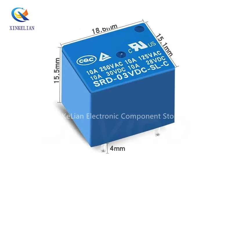 5PCS Relay SRD-03 05 09 06 24 12VDC-SL-C 5PINS 3V 5V 9V 6V 24V 12V New in stock