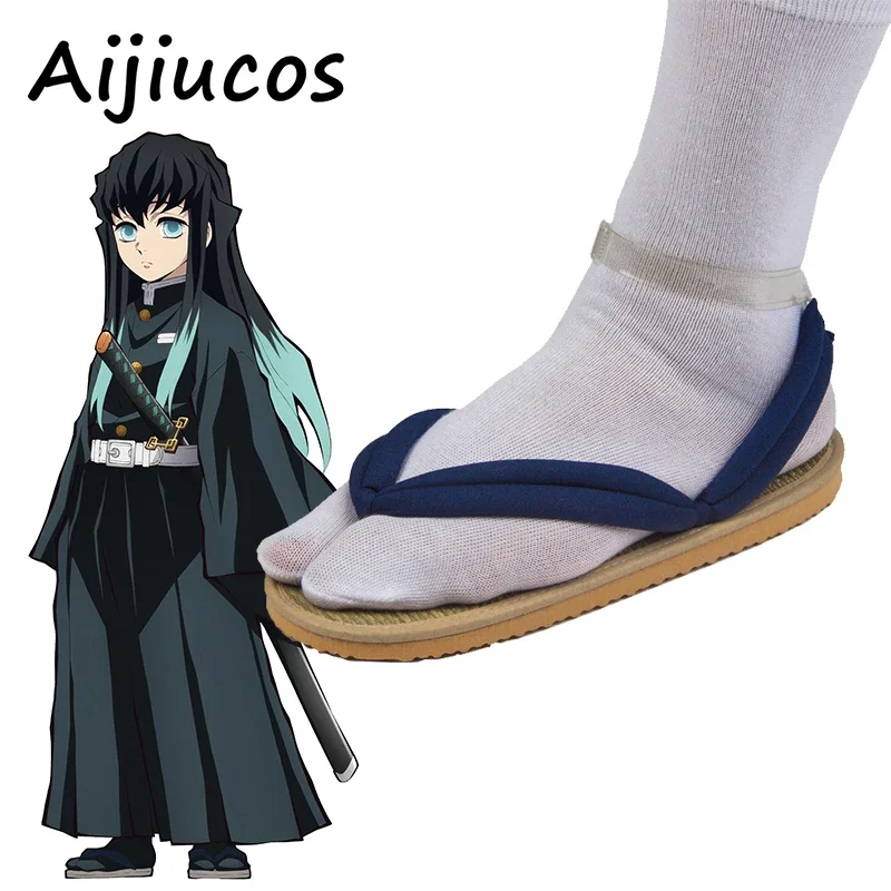 

Anime Demon Slayer Tokitou Muichirou Cosplay Shoes Halloween Party Sandals Slippers For Unisex