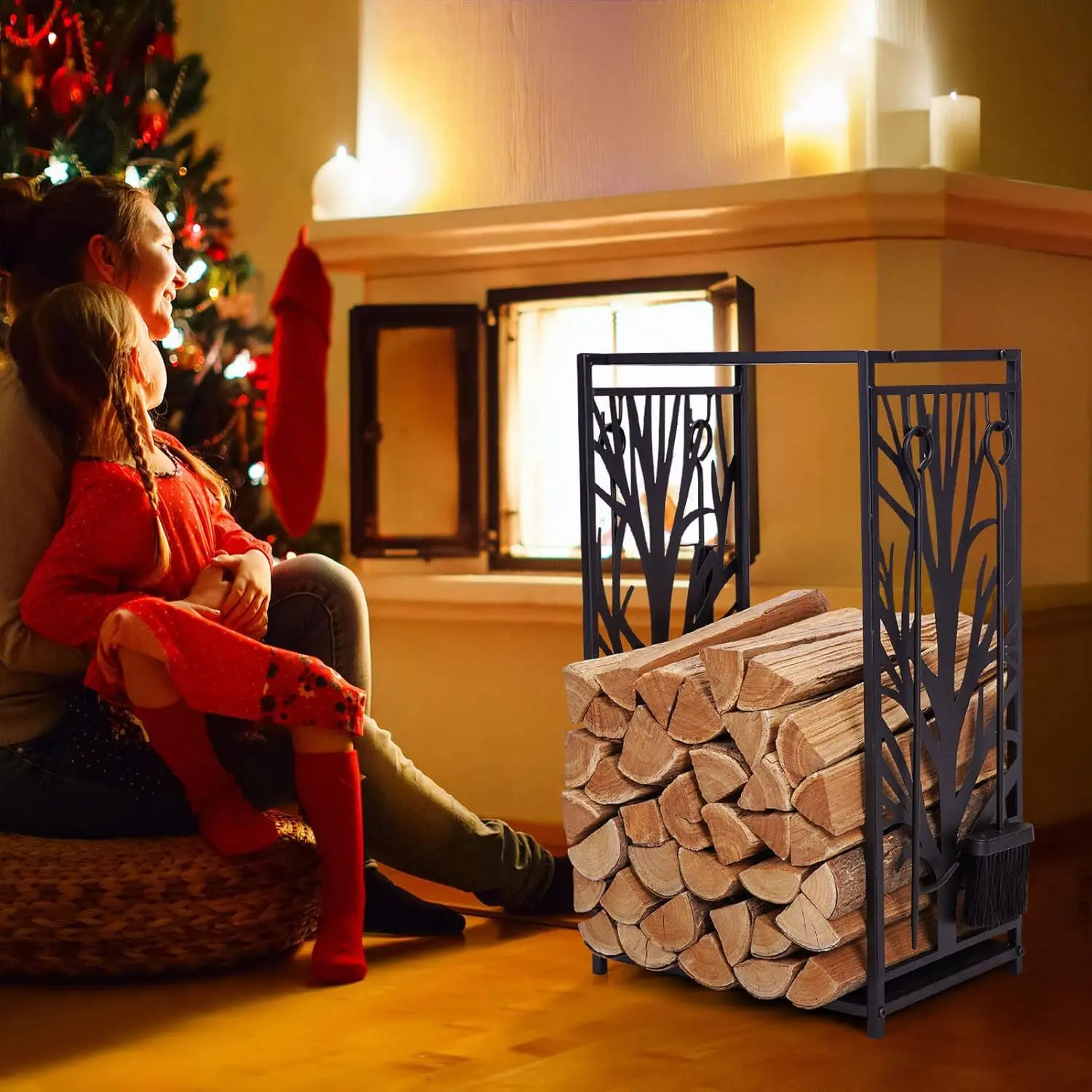 Cross-border firewood holder Match rack Match tool accessories Wrought iron firewood stacking rack Shelf