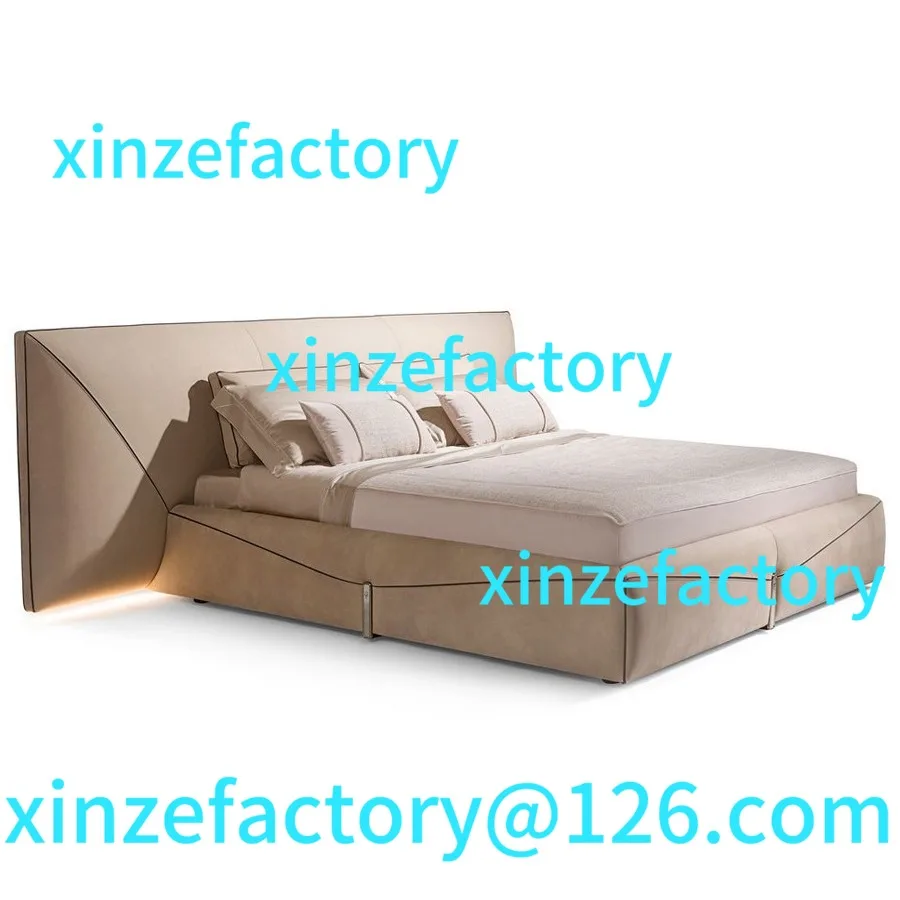

Customizable Italian large apartment widescreen leather double wedding bed
