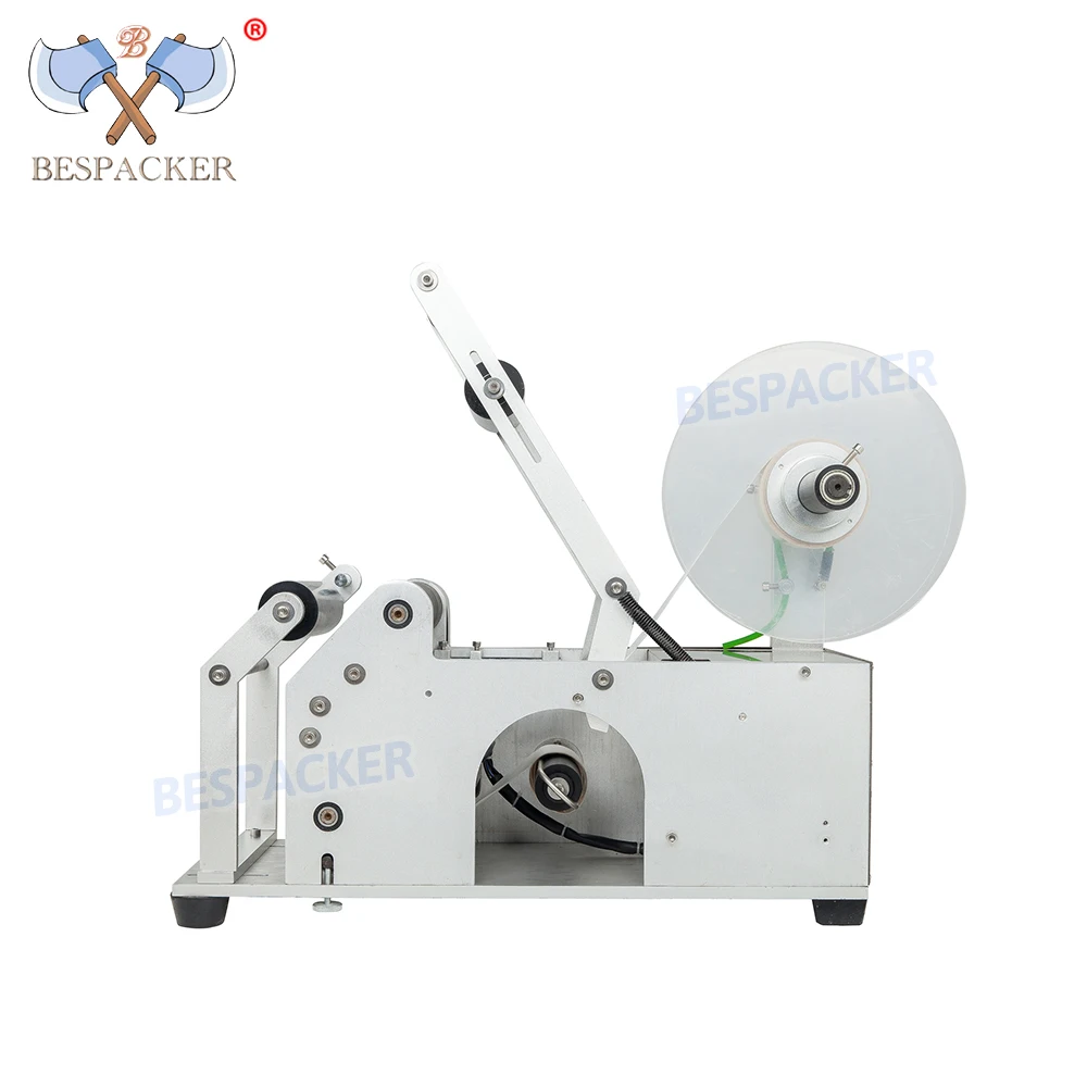 Bespacker XT-50 Semi Automatic Mineral Water Plastic Round Sticker Glass Pet Bottle Labeling Machine