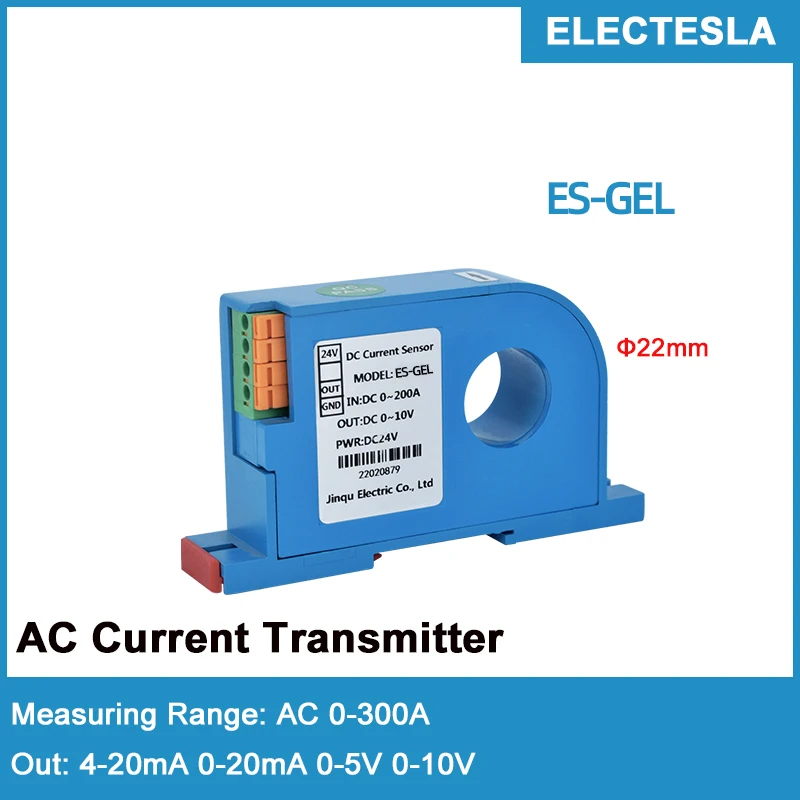 AC Hall Current Sensor เอาต์พุต 4-20mA 0-20mA 0-5V 10V RS485 Current Transformer 22 มม.AC0-500A AC Hall Current Sensor