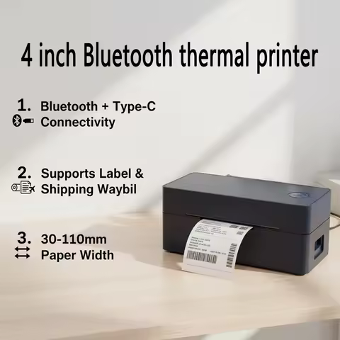 30mm-110mm 4-Inch Bluetooth Thermal Shipping Label Printer — Best variable-width label pick