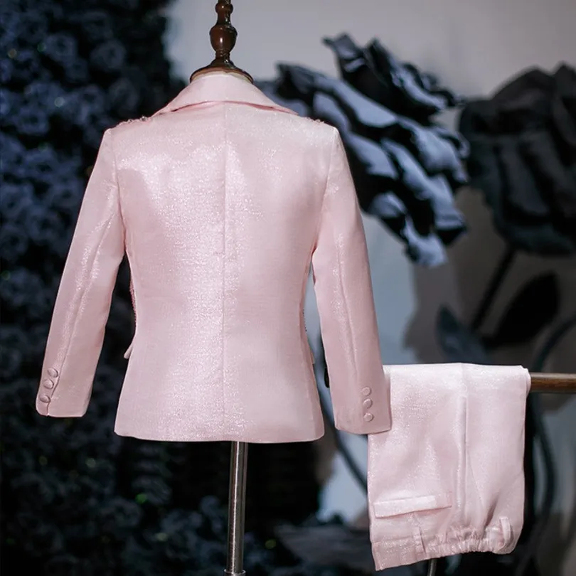 Kinder-Smoking für Klavier-Auftritte, Hochzeiten, Abschlussfeiern und Geburtstagsfeiern - Jungen-Anzug mit Blazer A4993 - Großhandel für Jungenanzüge – Detail 8