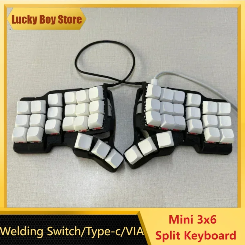 Mini Split Mechanical Keyboard 42-key Layout Programmable VIA Key Custom Wired Single-mode Split Keyboard Ergonomic Office Game