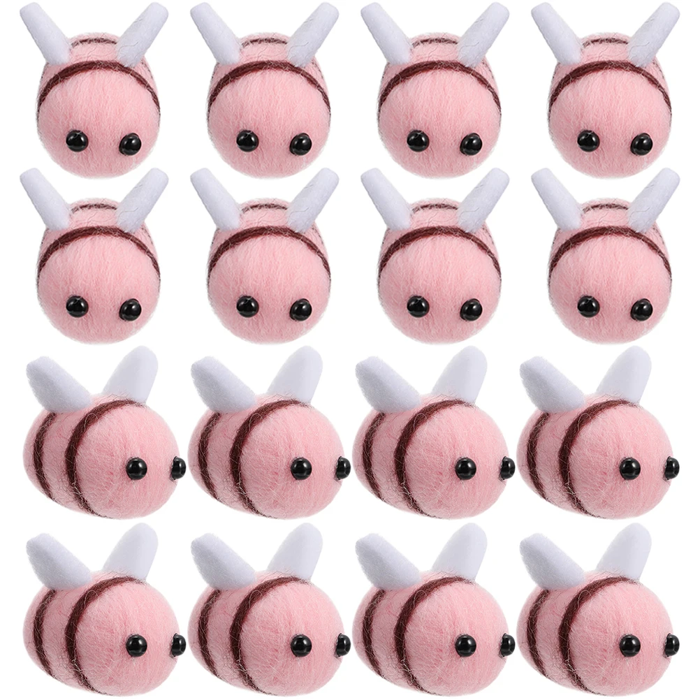 

25Pcs Wool Felt Bee Craft Balls Cute DIY Accessories Party Birthday Decoration Gift Supplies Wool Felt for Crafts