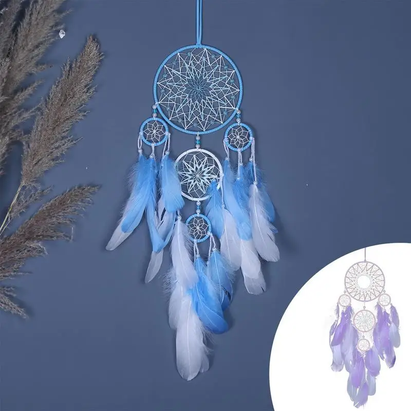 Dream Catcher Boho Home Decor Lucky Five Rings Dream Catcher Decoration Wall Hanging Baby Room Decoration Kids Nursery