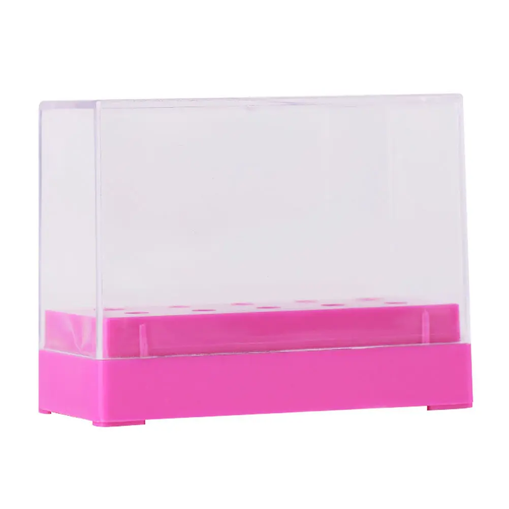 Nail Drill Bits Storage Box Premium Plastic Manicure Grinding Head Organizer for Salon Home Training Clean Desktop Display Case