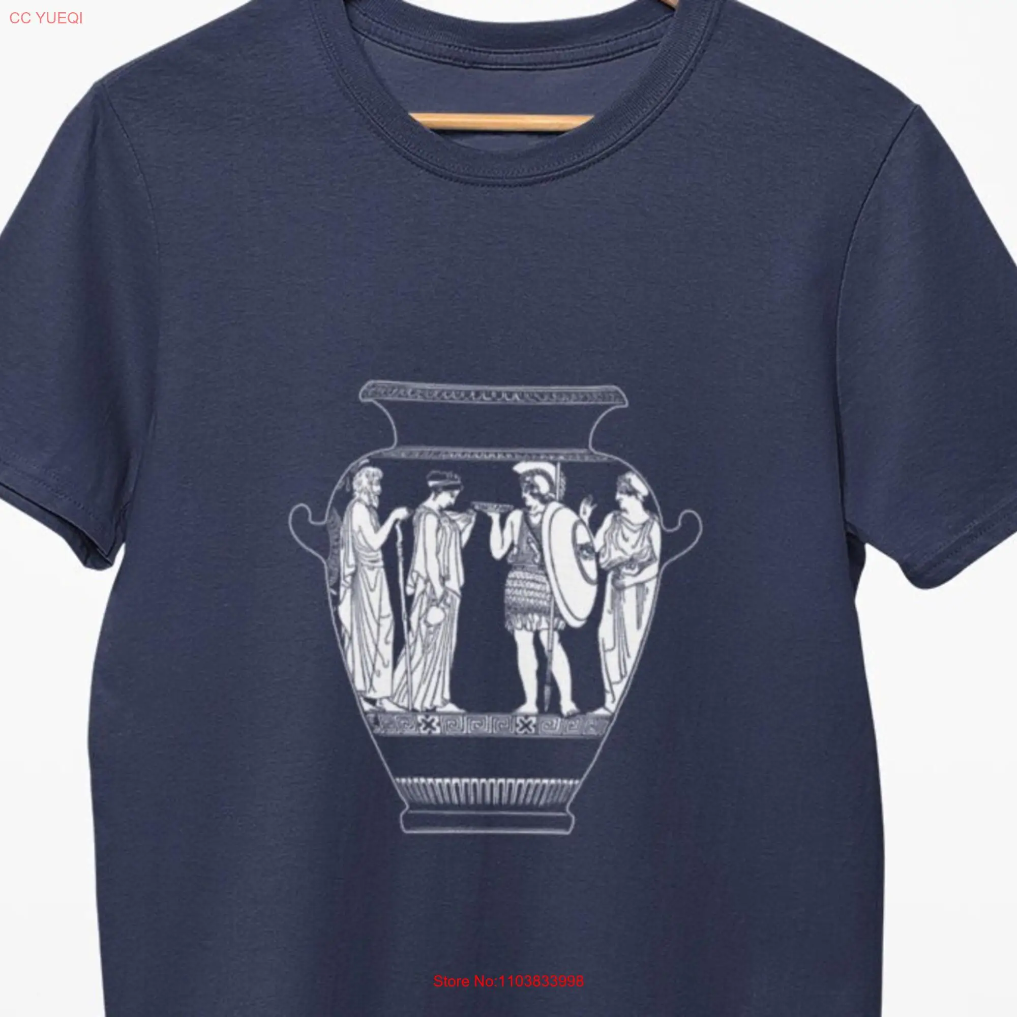 Ancient Greek Vase T Shirt Artistic for Men and Women Minimalist Vintage Antique Classical Pottery Retro Print