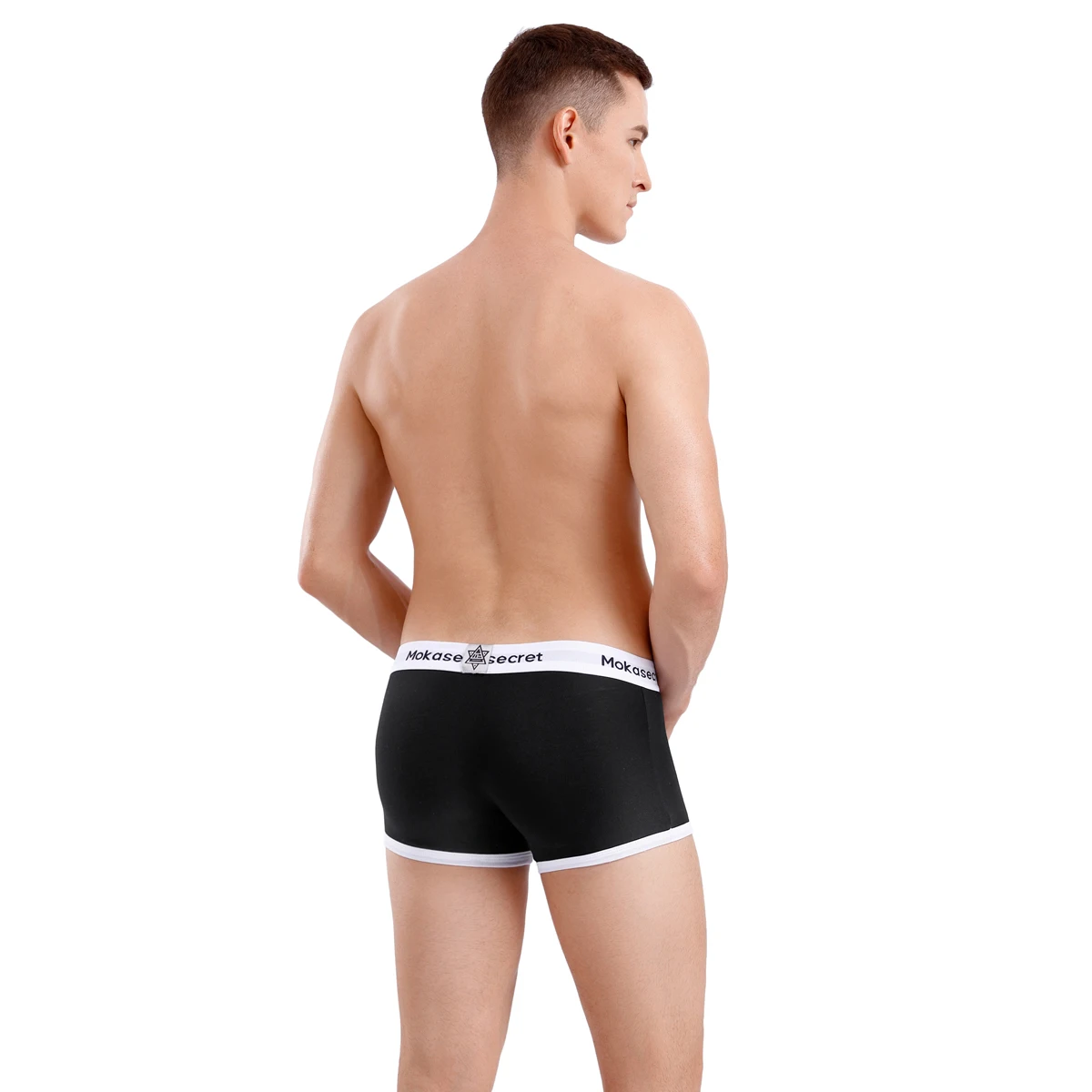 High Quality Cotton Men\'s Boxer Underwear Fashion Letter Belt Men\'s U Convex Pouch Breathable Solid Color Male Panties Shorts