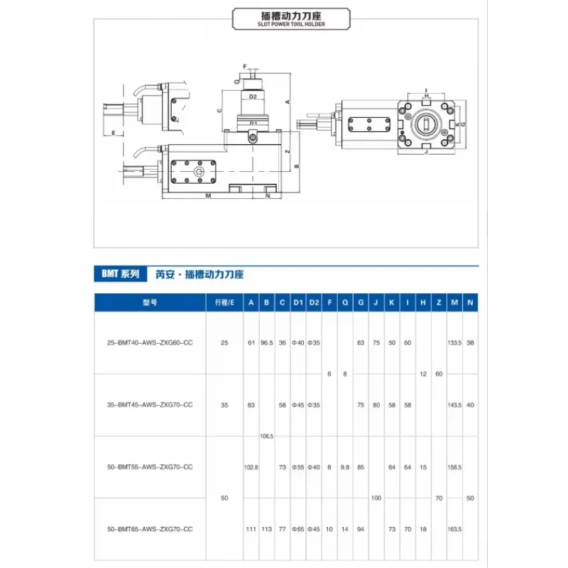 Slot Type Live Tool Holder BMT45/55/65 Driven Tool Holder CNC Lathe VDI Driven Tooling Compatible With Haas / Doosan / Mazak