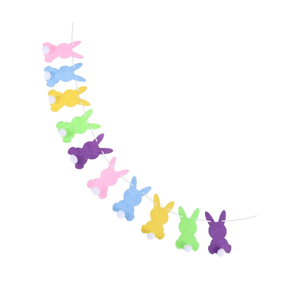 

Easter Theme Bunting with Cartoon Bunny Patterns Ideal for Holiday Party Outdoor Indoor Decoration Pendant Easter Bunting