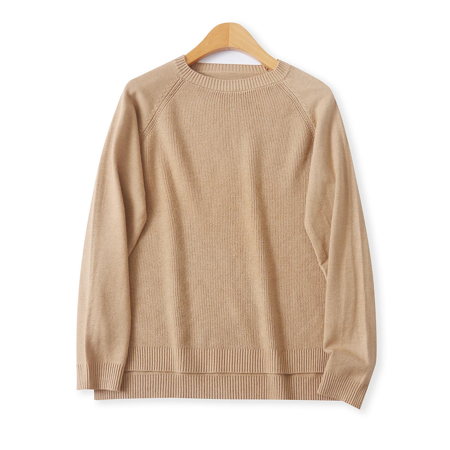 

Slim Fit Long Sve Knitted Sweater Ribbed oulder Insert Elastic Women's Faion Autumn New Sle round Ne Knitwear 8944