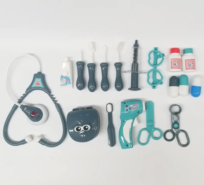 Children's play doctor toys, children's play dentist toys, dental kit, toothbrush, nurse, sound and light stethoscope