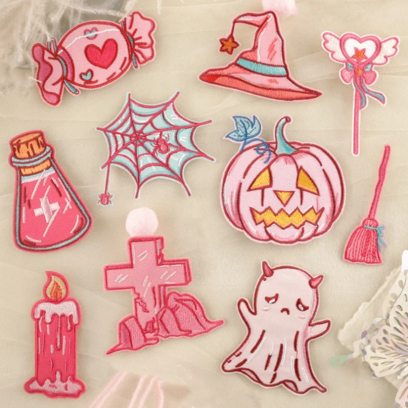 

Halloween Hand Sewing On Patches Embroidery Patch Iron On Stick On Badge For Bag Clothing Accessories DIY Repair Hot Selling