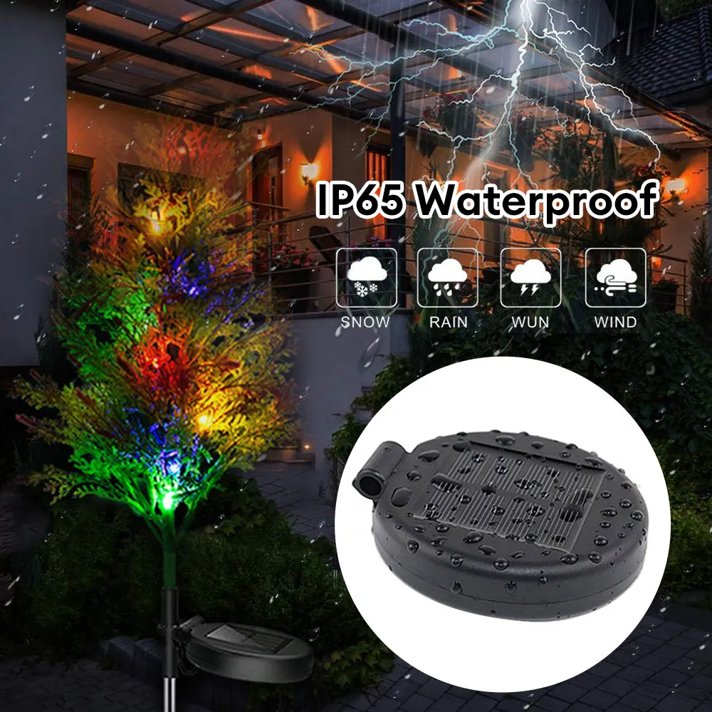 Luces solares de decoración de árbol de Navidad, lámpara LED impermeable para exteriores, césped, jardín, paisaje, regalos de Navidad, fiesta de año