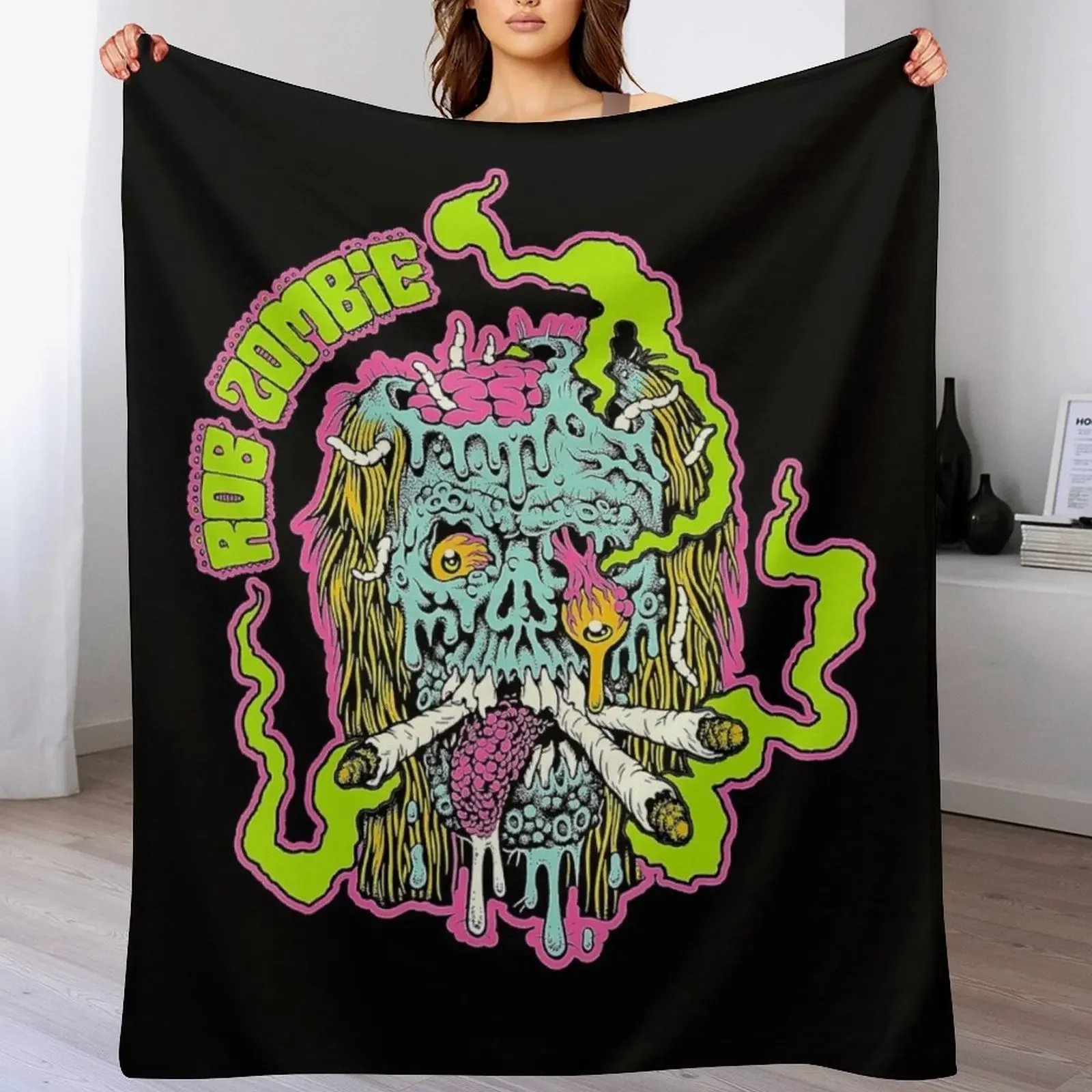 

Rob Zombie – Smoke Your Grass Throw Blanket Blankets For Sofas Weighted Decorative Beds Polar Blankets