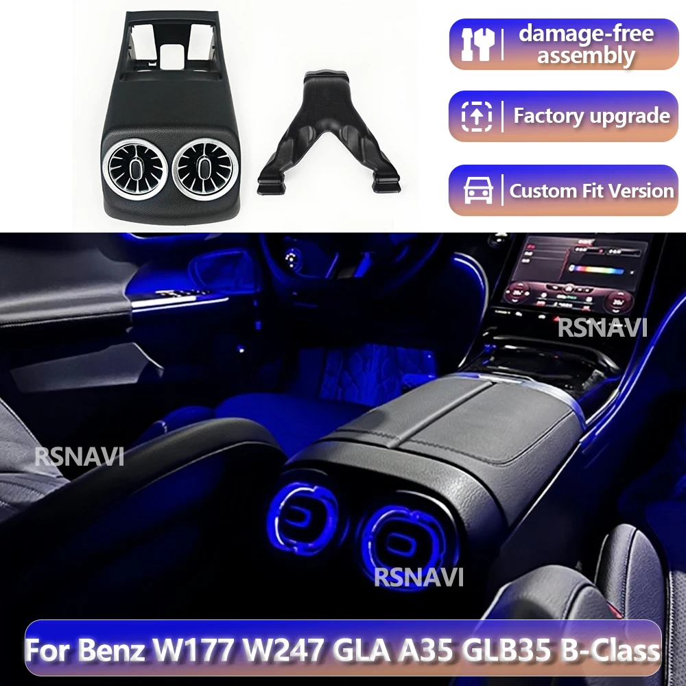 

RGB color streamer For Benz W177 X247 GLB35 CLA GLA A35 B Class 2018-2025 Car Rear Air Conditioning Vents Rear Seat Air Turbine
