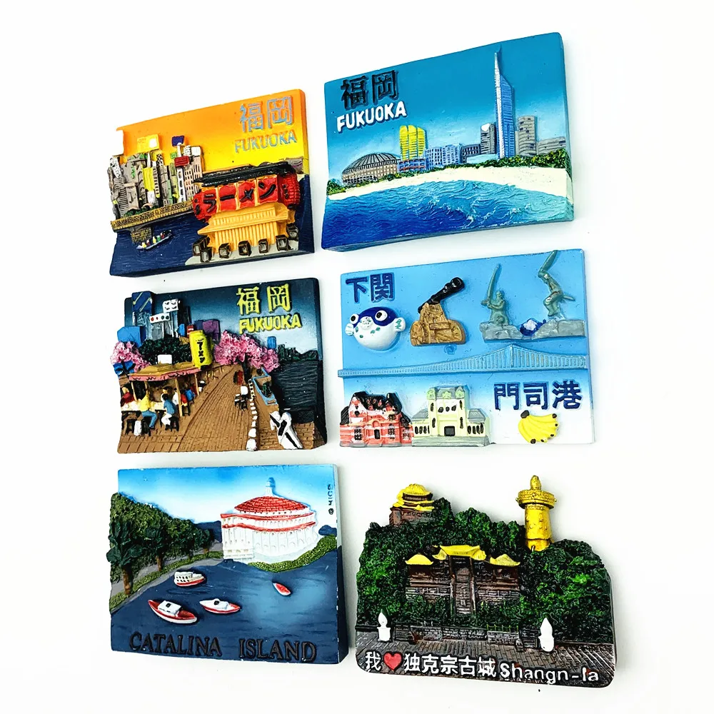 Special offer Japan China And USA 3D Fridge Magnet Tourist Souvenirs Refrigerator Magnetic Decoration Articles Collection