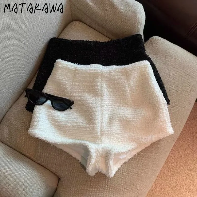 Matakawa Shorts Mujer Solide Herfst Koreaanse Mode Hoge Taille Basics Vrouwen Broek Vintage Casual Slanke Pantalones Cortos