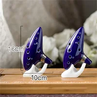 One Set 12 Hole Legend Of Ocarina Ceramic Alto C Tone Piccolo Orff Music Instrument For Zelda Fans With Accessories Dark Blue 6