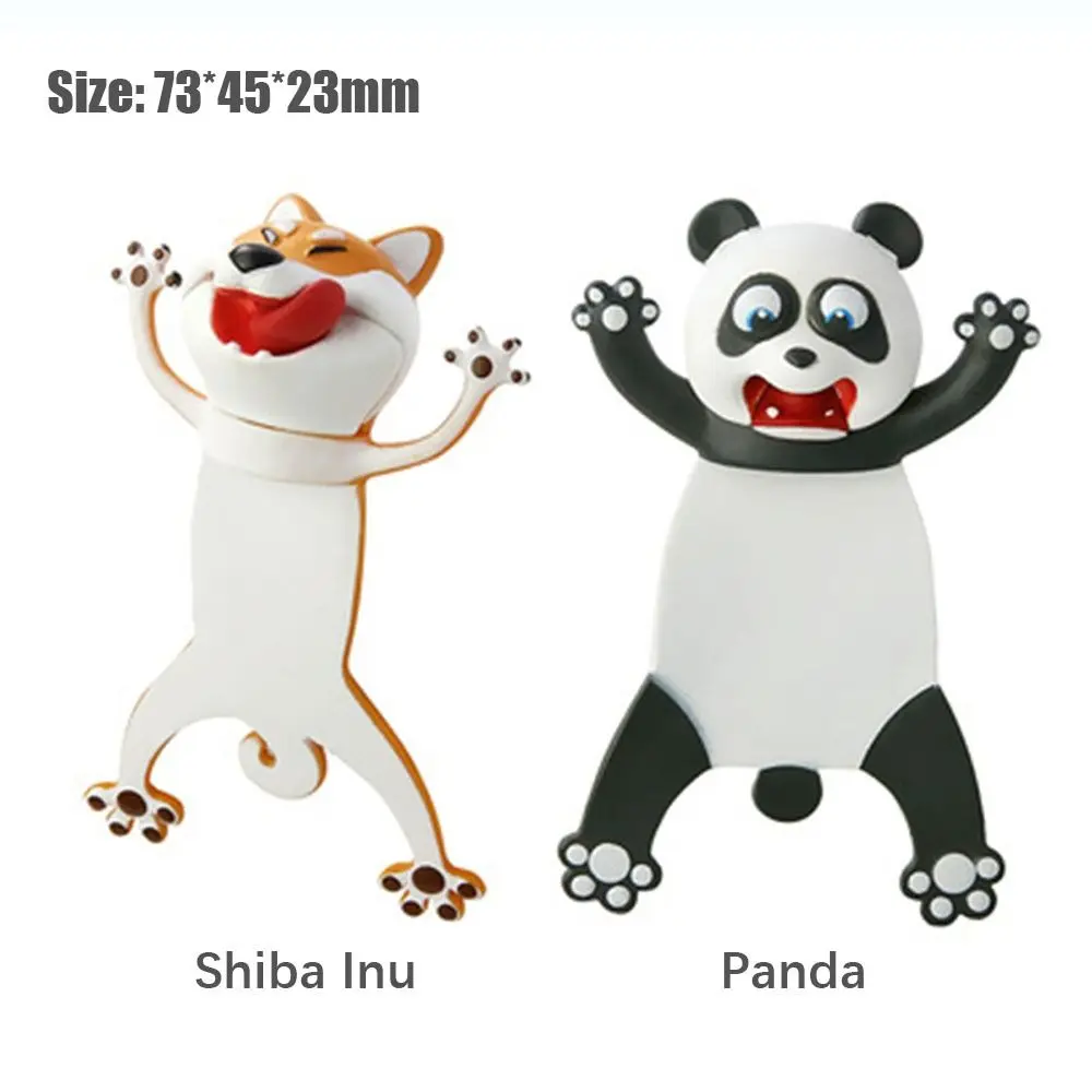 3D Stereo Cartoon Marker Animal Bookmarks Ocean Series Seal Octopus Cat Panda And Shiba Inu Creative Stationery for Children Gif