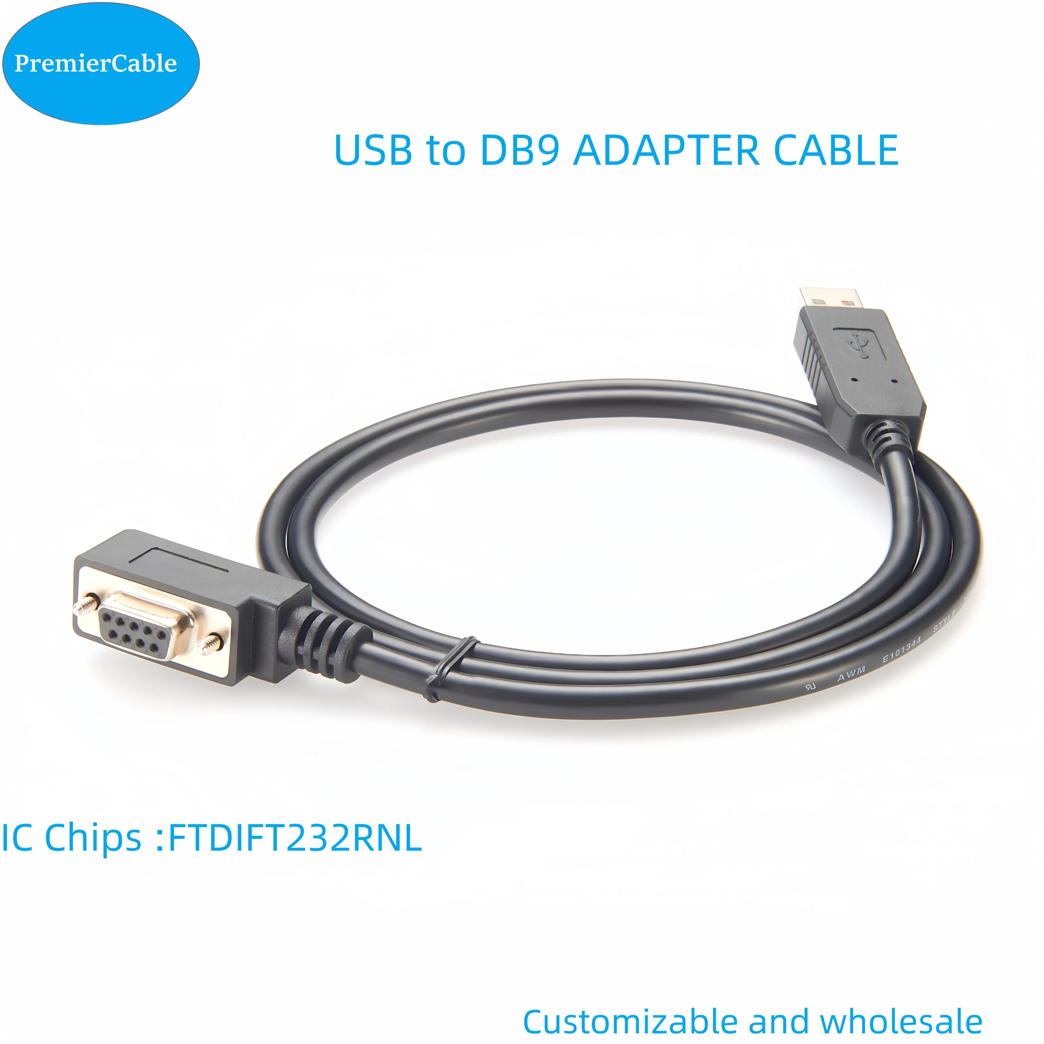 

Кабель-переходник с разъемами типа A/USB A 3,0 Male на RS232 DB9 Female для подключения и настройки совместим с Siemens