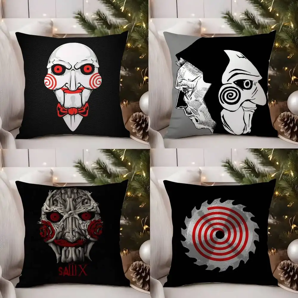 

Horror Movie S-Saw X Pillow Case Office Sofa Dorm Chair Back Short Plush Double-sided Printing Home Cushion Cover
