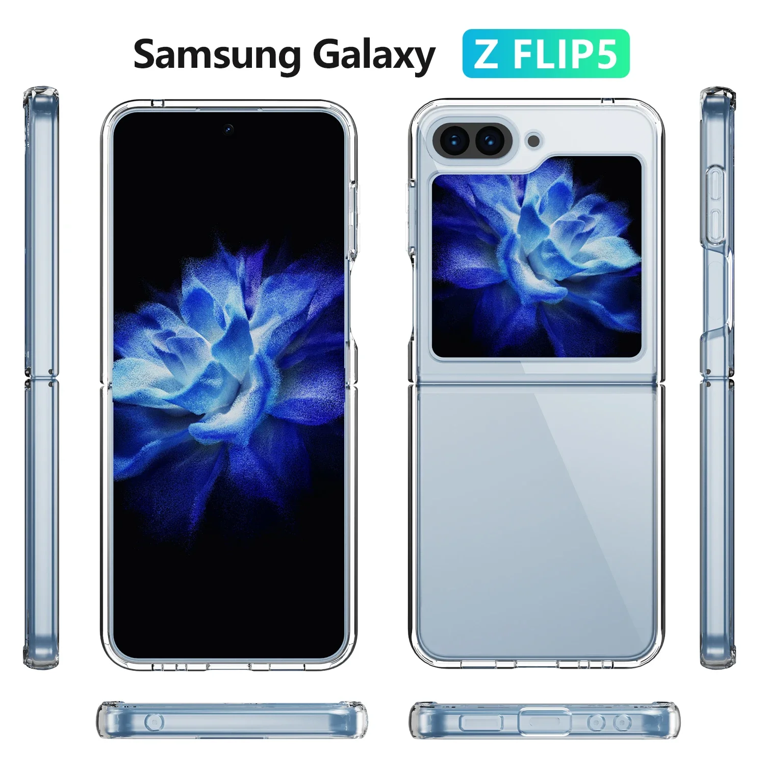 Clear Thin Cover Case for Samsung Galaxy Z Flip 7 6 5 4 flip7 FE flip6 Flip4 Flip5 Flip 3 2 1 Flip3 Flip2 Cell Phone Funda