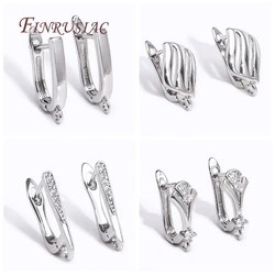 DIY Earring Making Accessories 18K Gold/Rhodium Plated French Inlay Zircon Earwires Fastener Earring Hooks Clasps Fittings