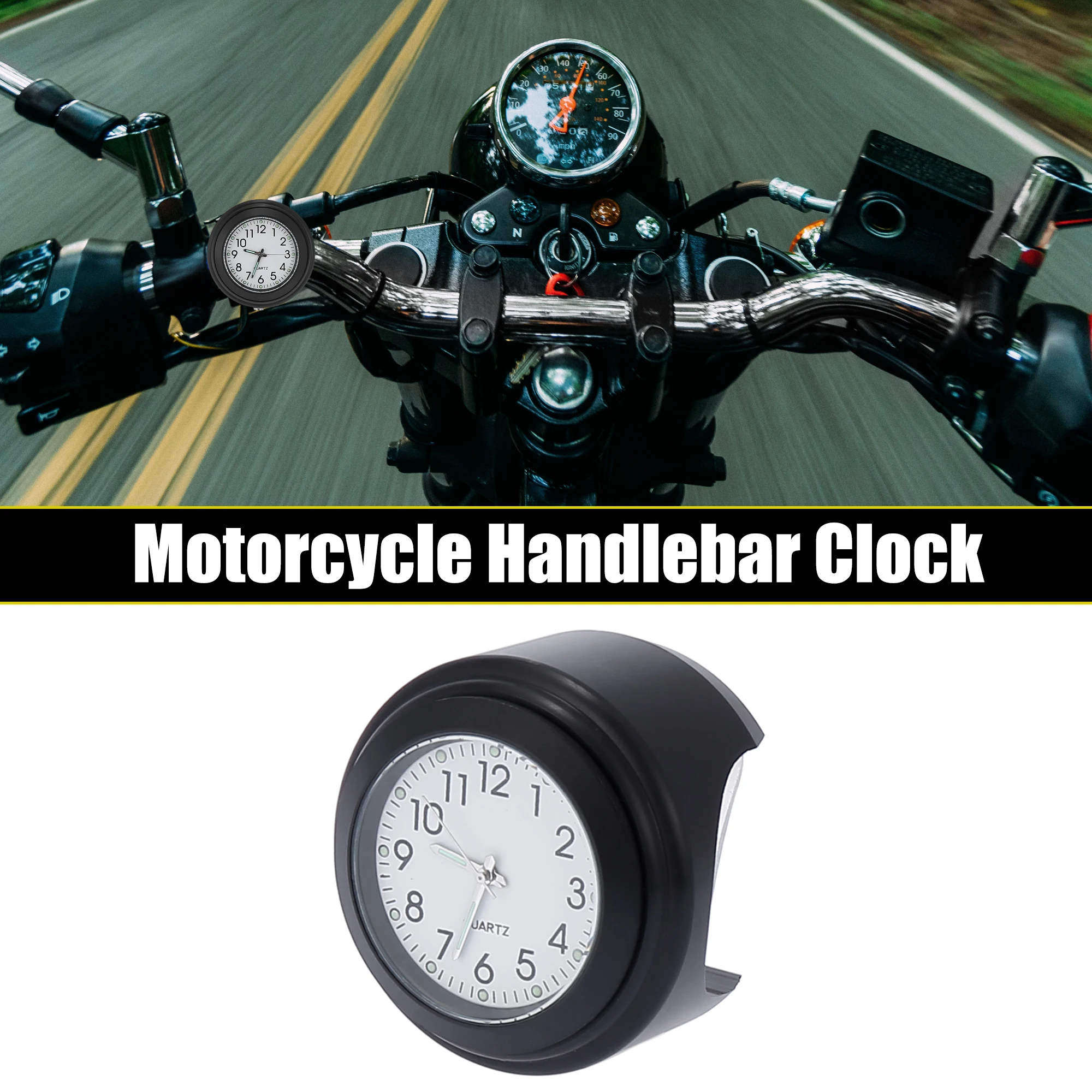 

Motoforti 22-25mm 7/8" to 1" Waterproof Motorcycle Handlebar Watch Mount Dial Grip Bar Clock Set with Anti-Skid Pad Wrench