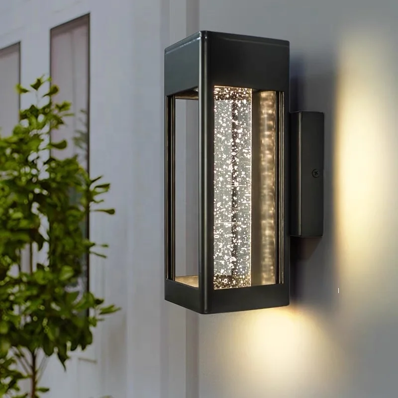 Crystal wall lamp outdoor waterproof simple modern garden lamp villa entrance balcony garden terrace exterior wall lamp