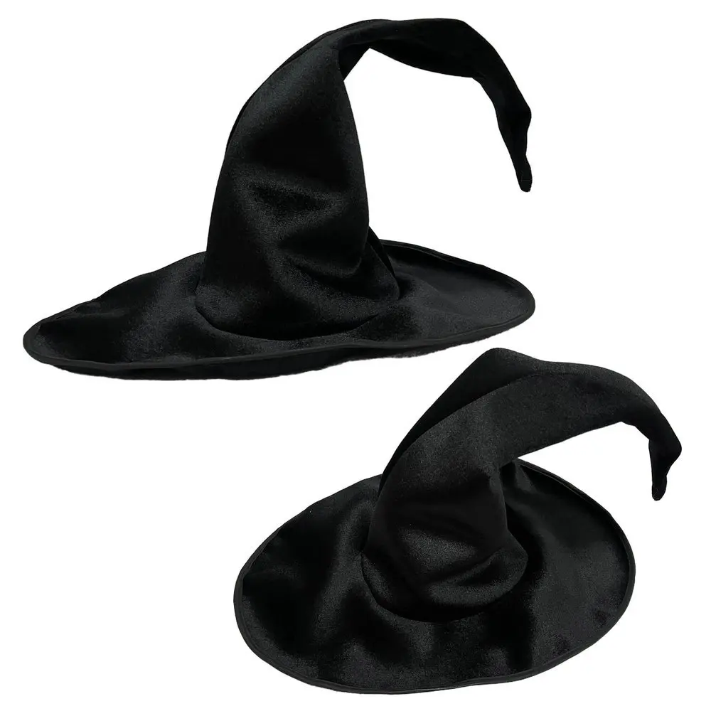 Funny Black Extended Velvet Wizard Hat Headpiece Large Wizard Hat H60cm Party Halloween Props