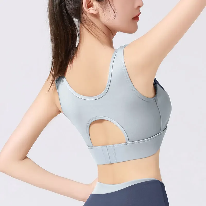 Women Sport Yoga Bra Breathable Anti-Sweat Sexy Underwear High Elasticity Fitness Gym Running Seamless Shockproof Crop Vest