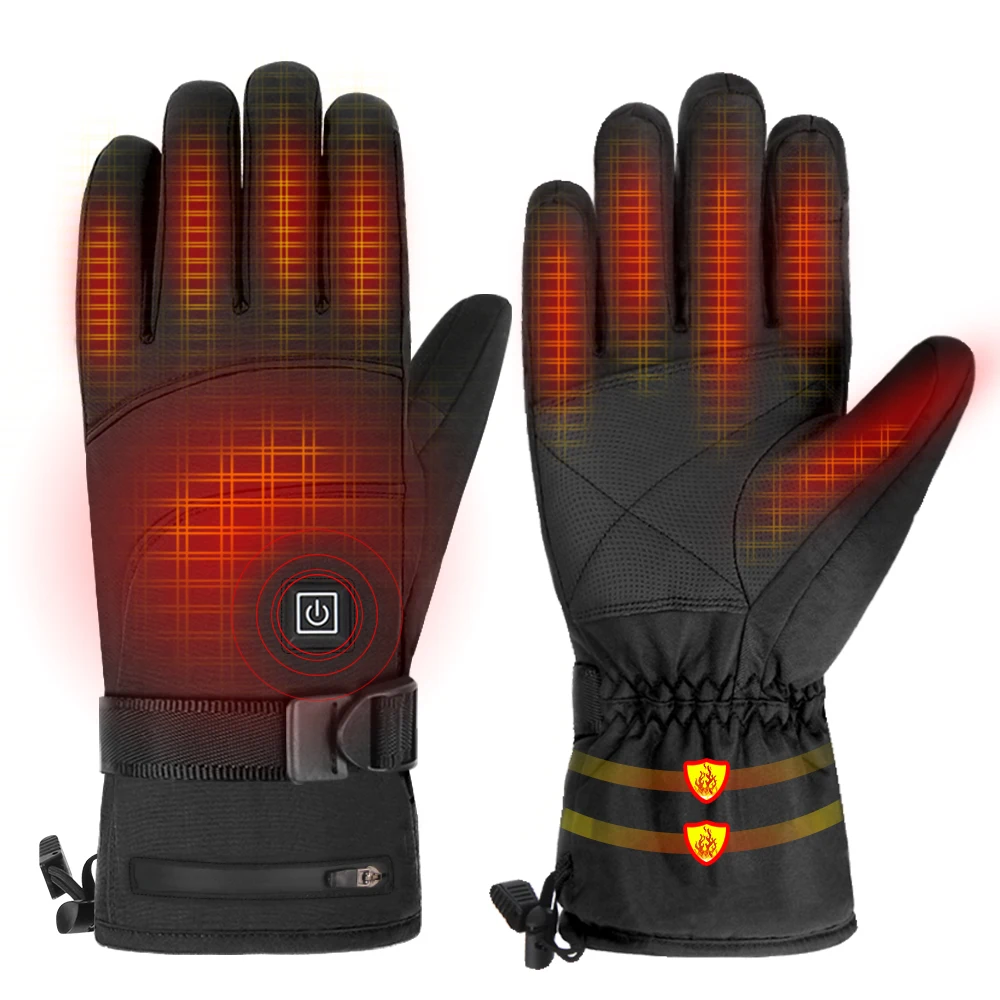 

Motorcycle Heated Winter Gloves Waterproof Skiing Touch Screen Warm Battery Heated Rechargeable Glove Men And Women Outdoors